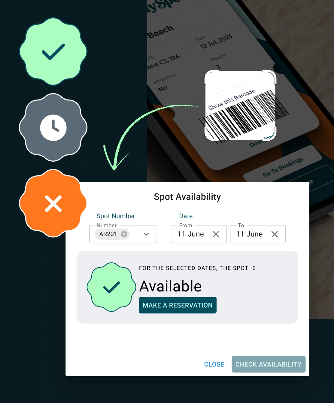 QR code reservation validation
