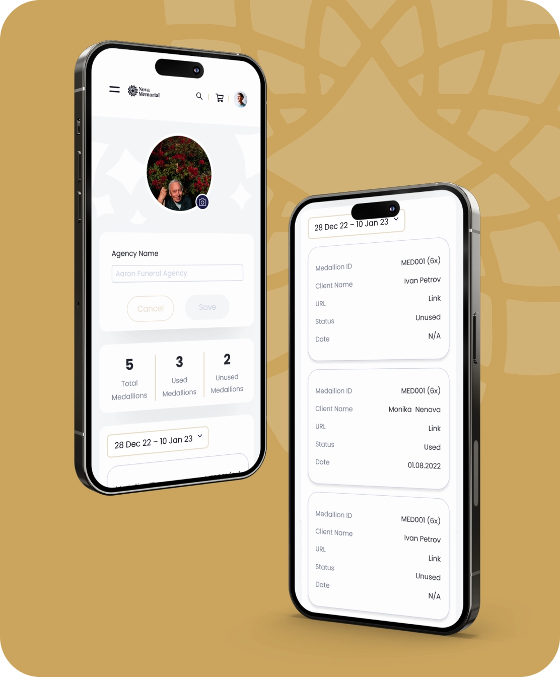 Nova Memorial business management feature